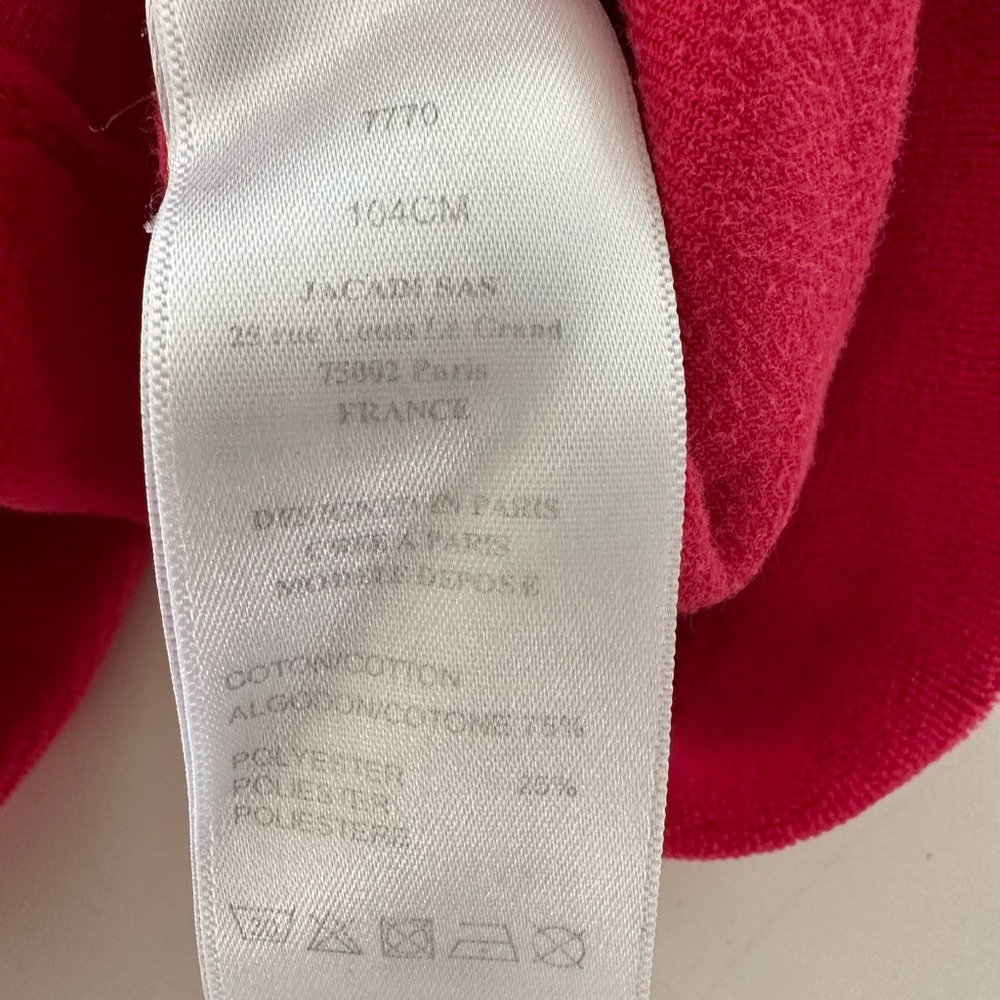 JACADI red velours pajamas with tartan collar in size 4 - Picture 9 of 13